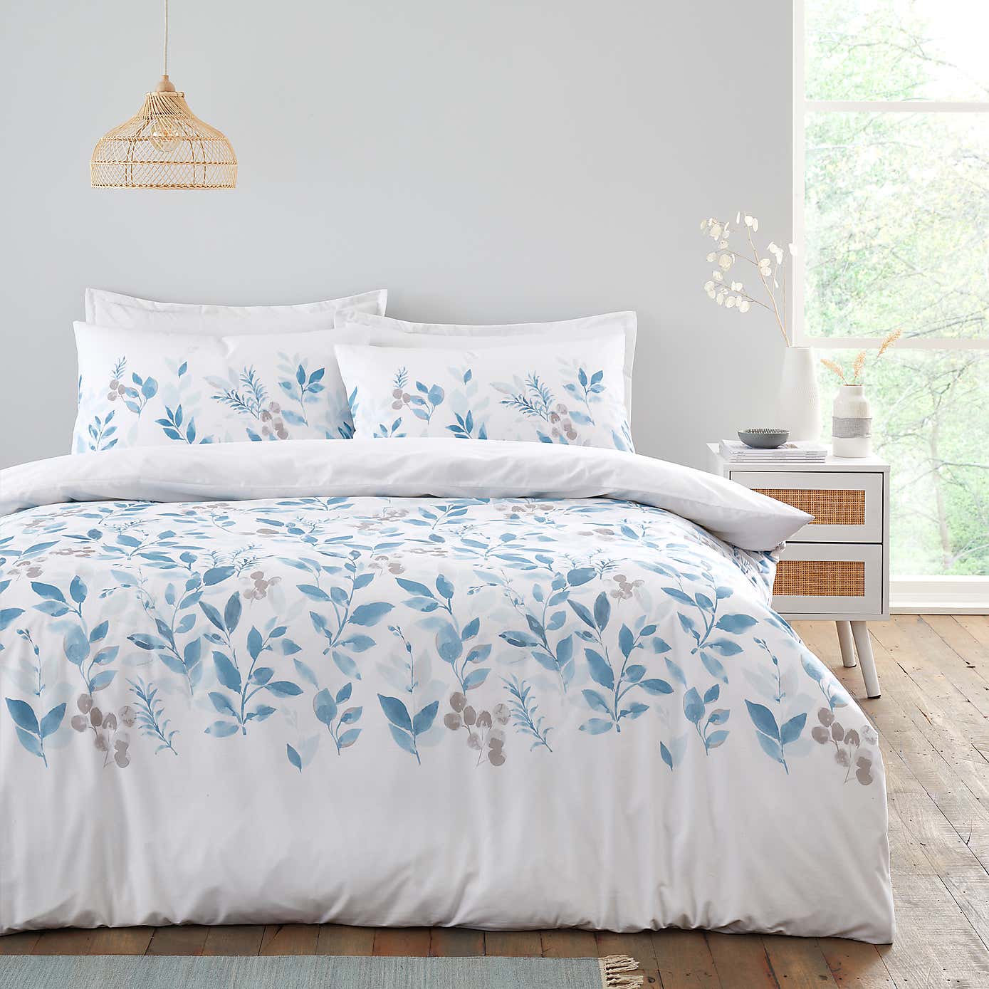 Abeny Leaves Cotton TENCEL™ Duvet Cover & Pillowcase Set