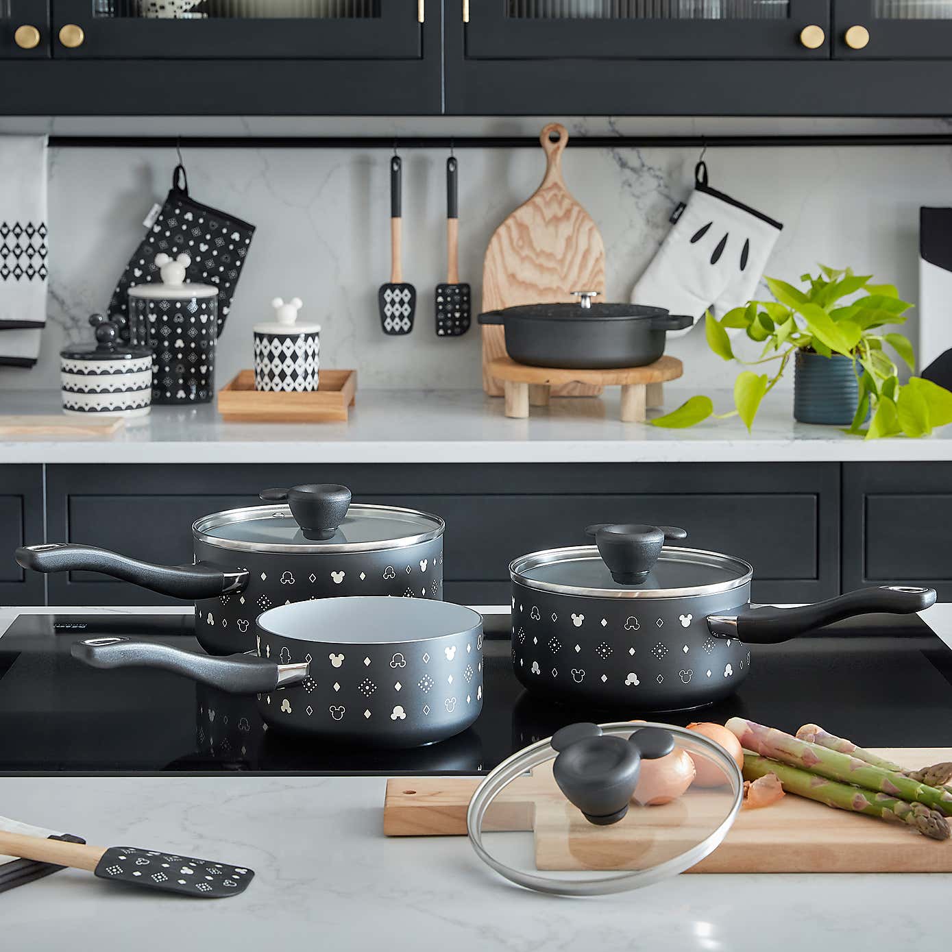 Disney Mickey Mono Cotton Tea Towel Set