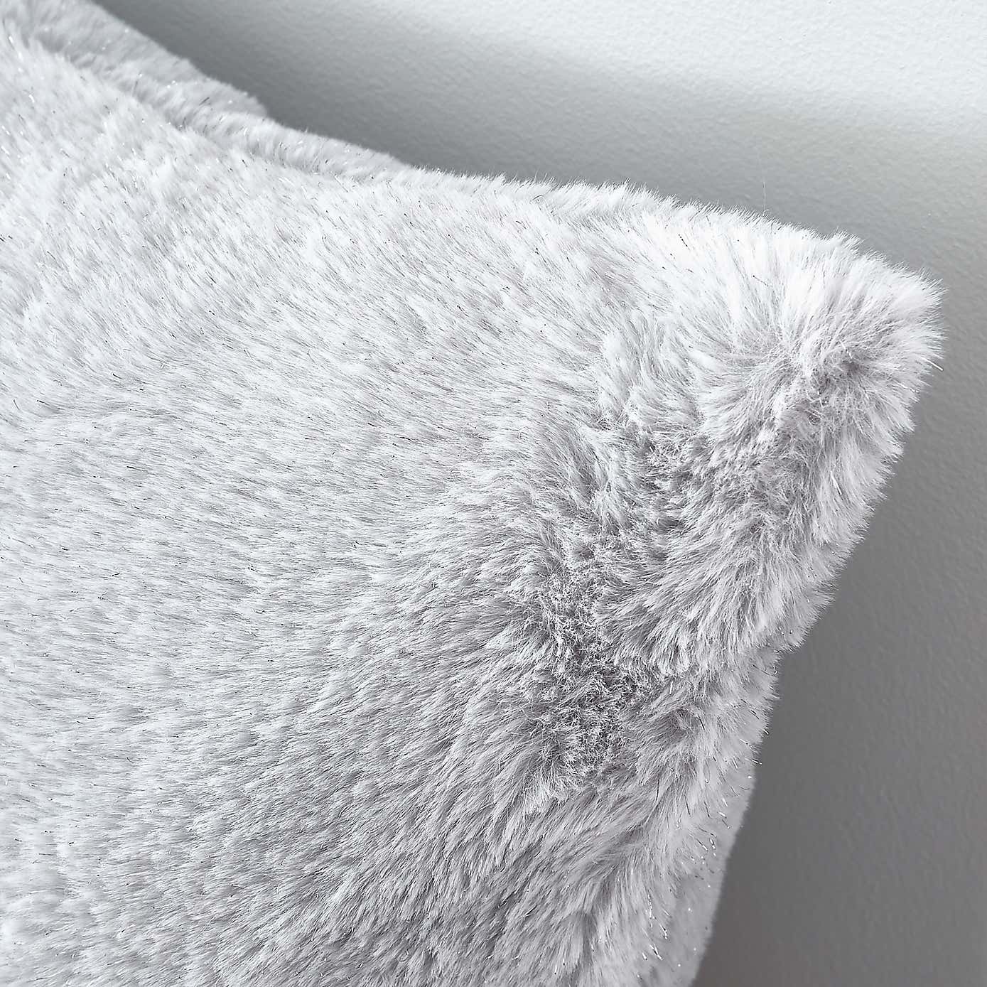 Catherine Lansfield Glamour Fur Square Cushion