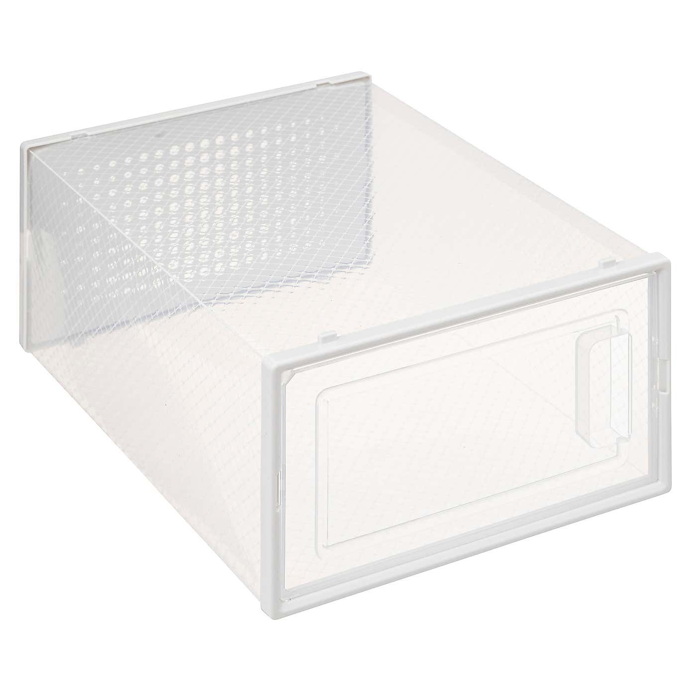 Set of 2 Stackable Clear Shoe Boxes