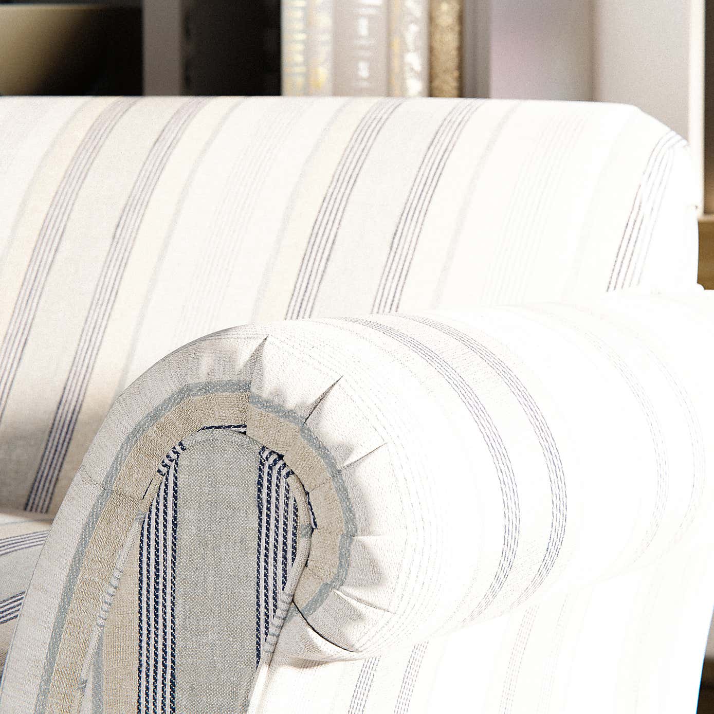 Angus Striped Linen Snuggle Chair