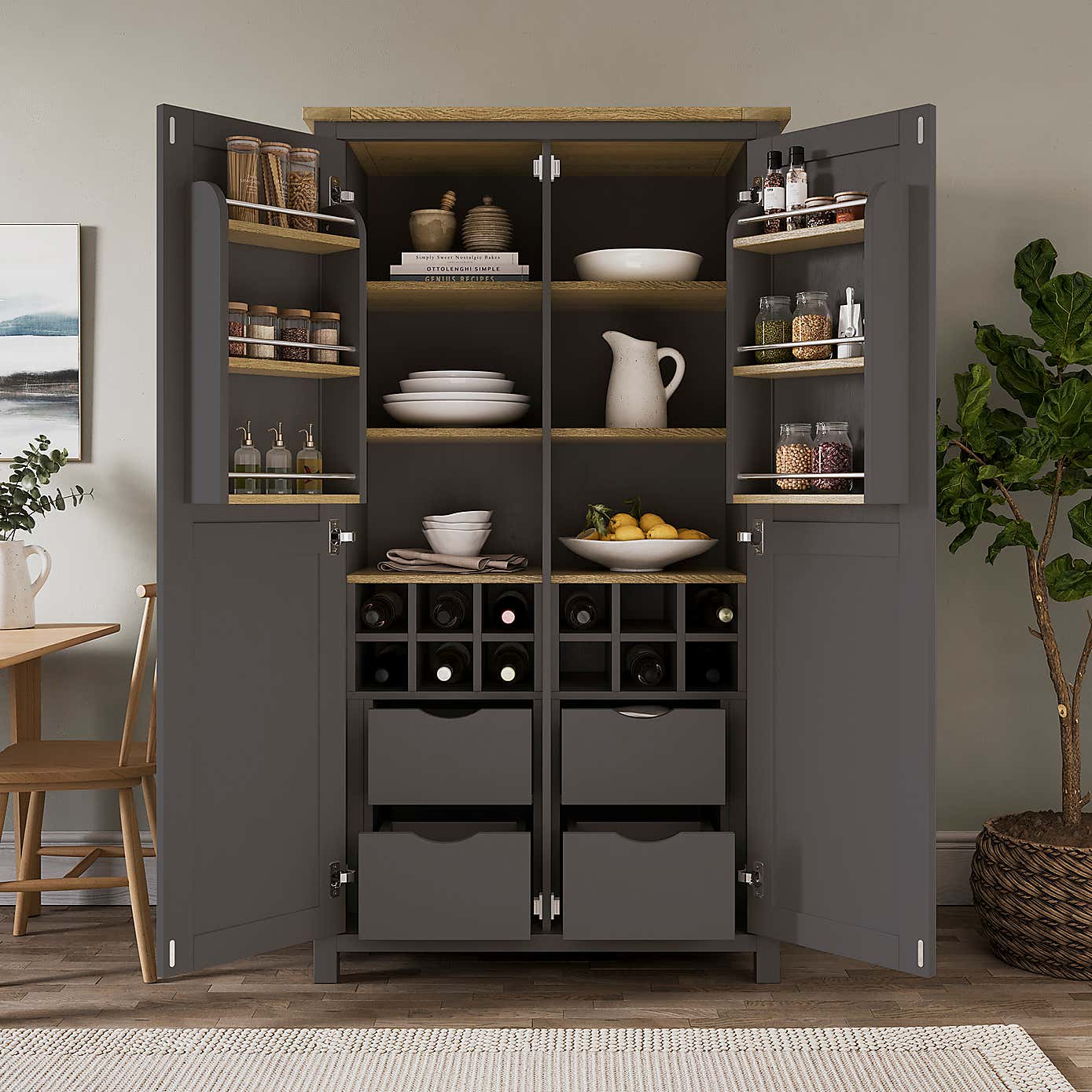 Olney Double Kitchen Larder Unit, Stone
