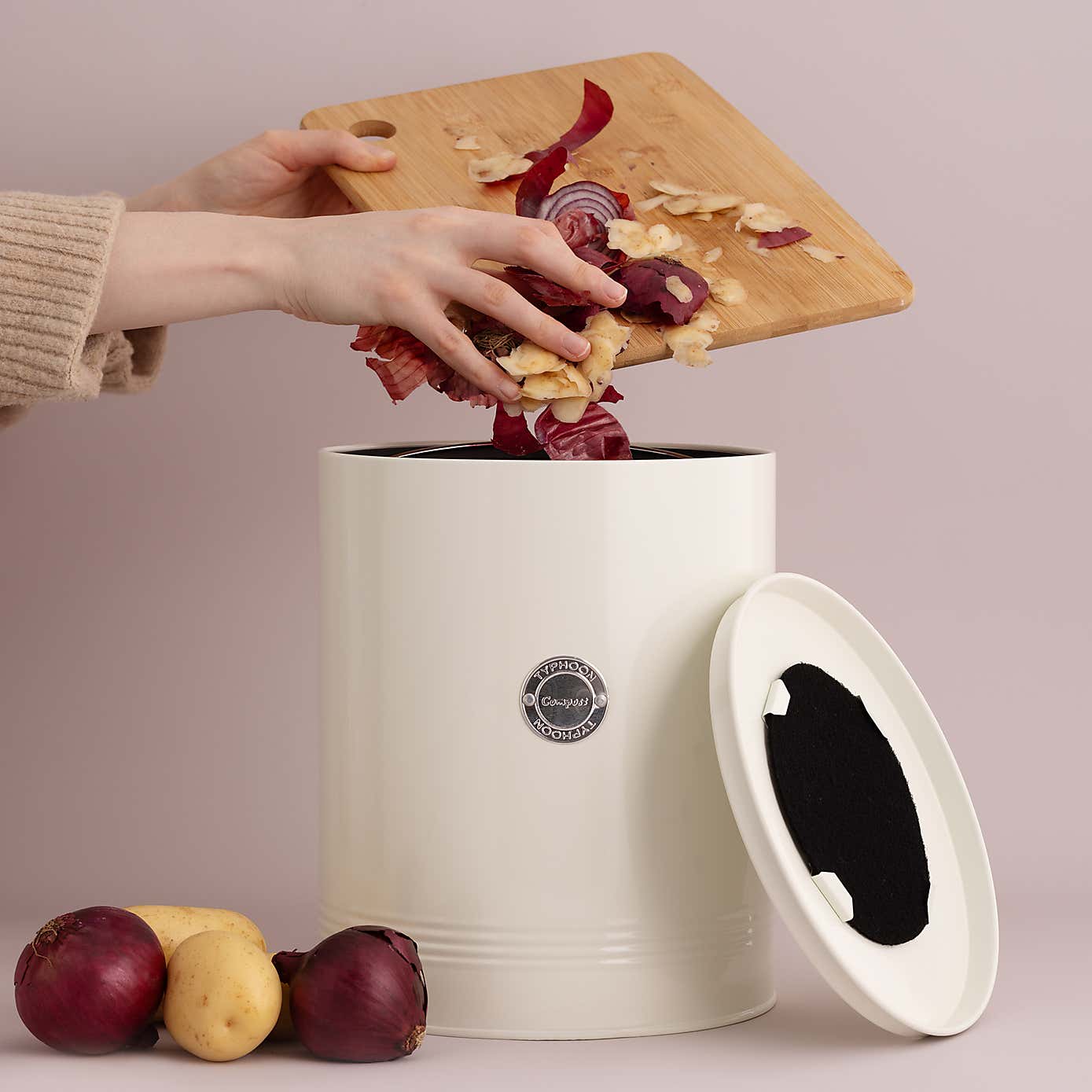 Typhoon Living 5L Cream Compost Caddy