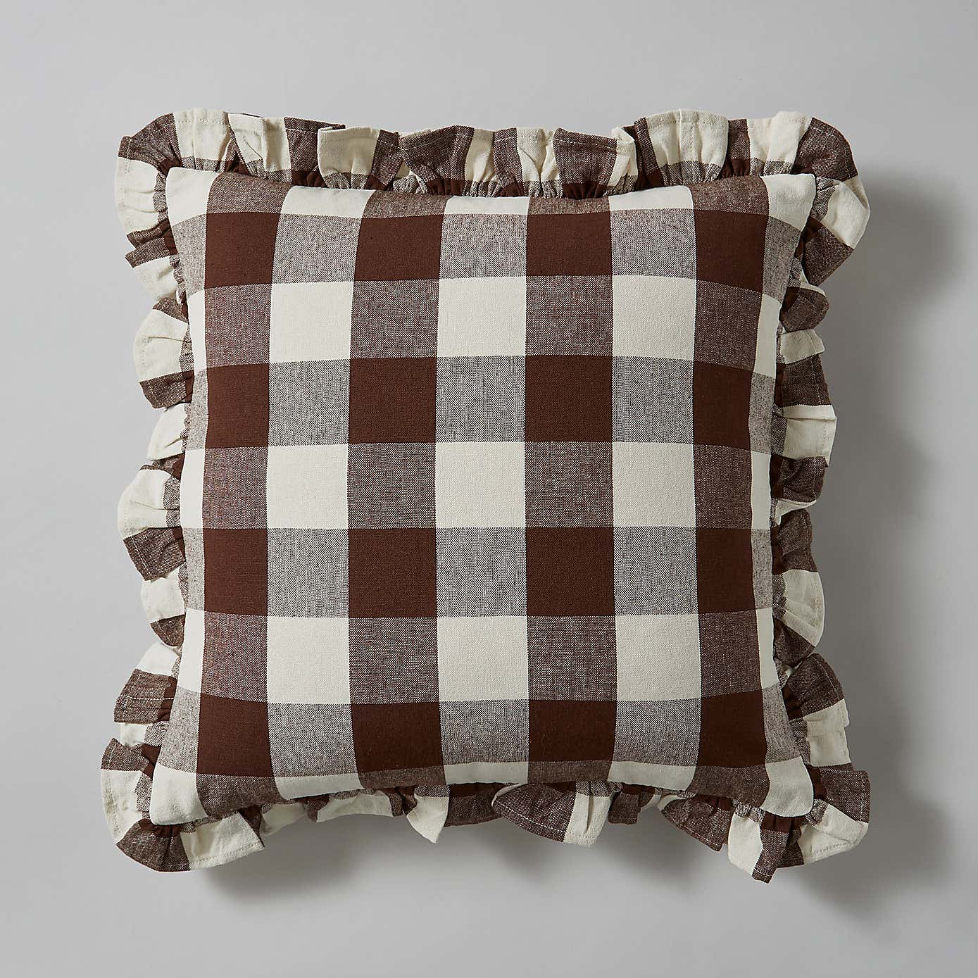 Frilled Check Cushion Pinecone