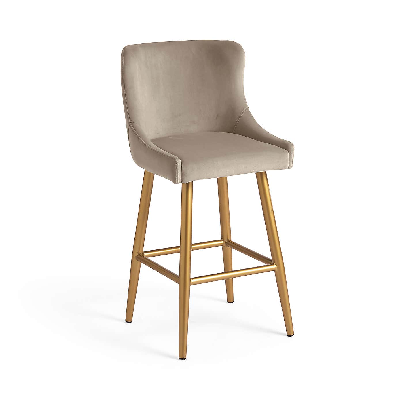 Montreal Bar Stool, Mink Velvet
