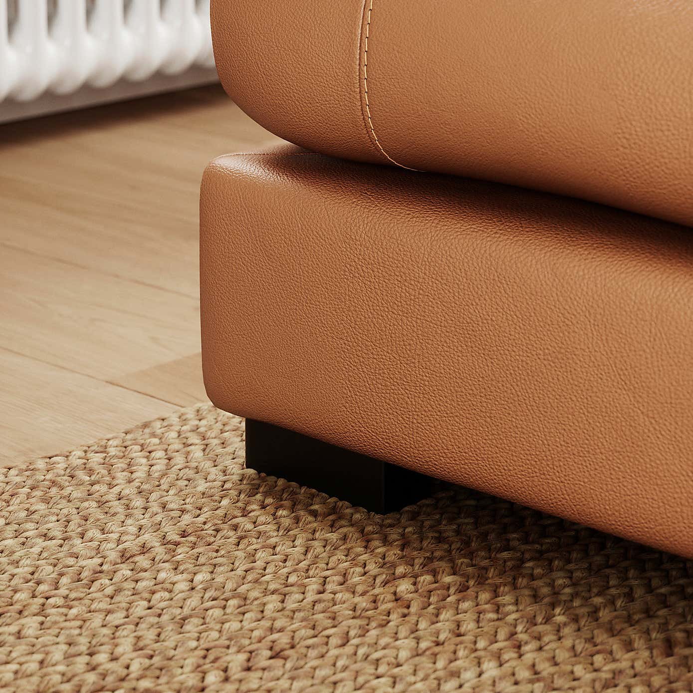 Carson Classic Leather Large Corner Chaise Sofa