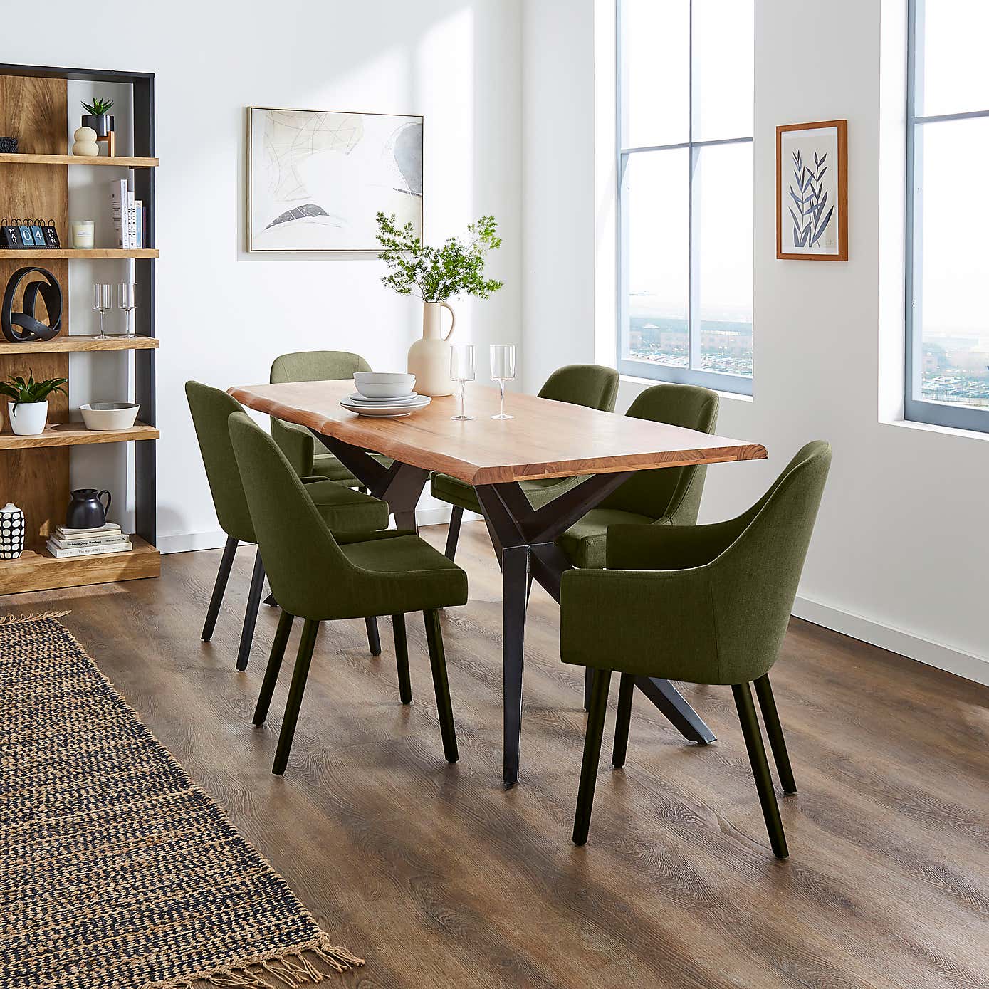 Eddie Luna Fabric Carver Dining Chair