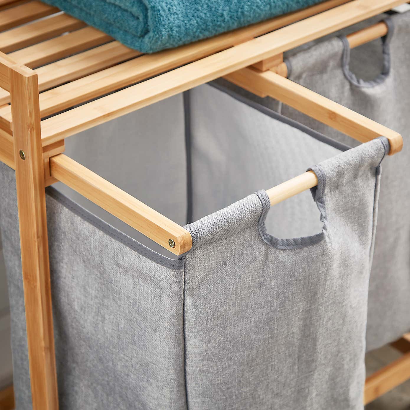 Lights and Darks Bamboo Double Laundry Hamper