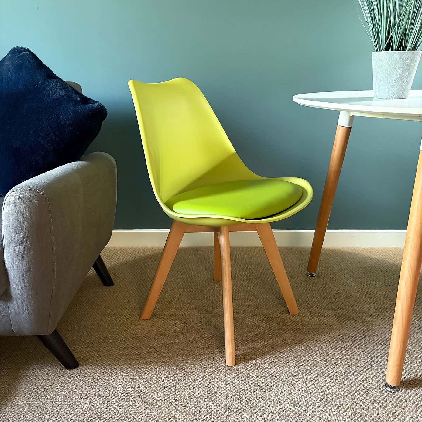 Fusion Living Soho Plastic Dining Chair with Squared Legs