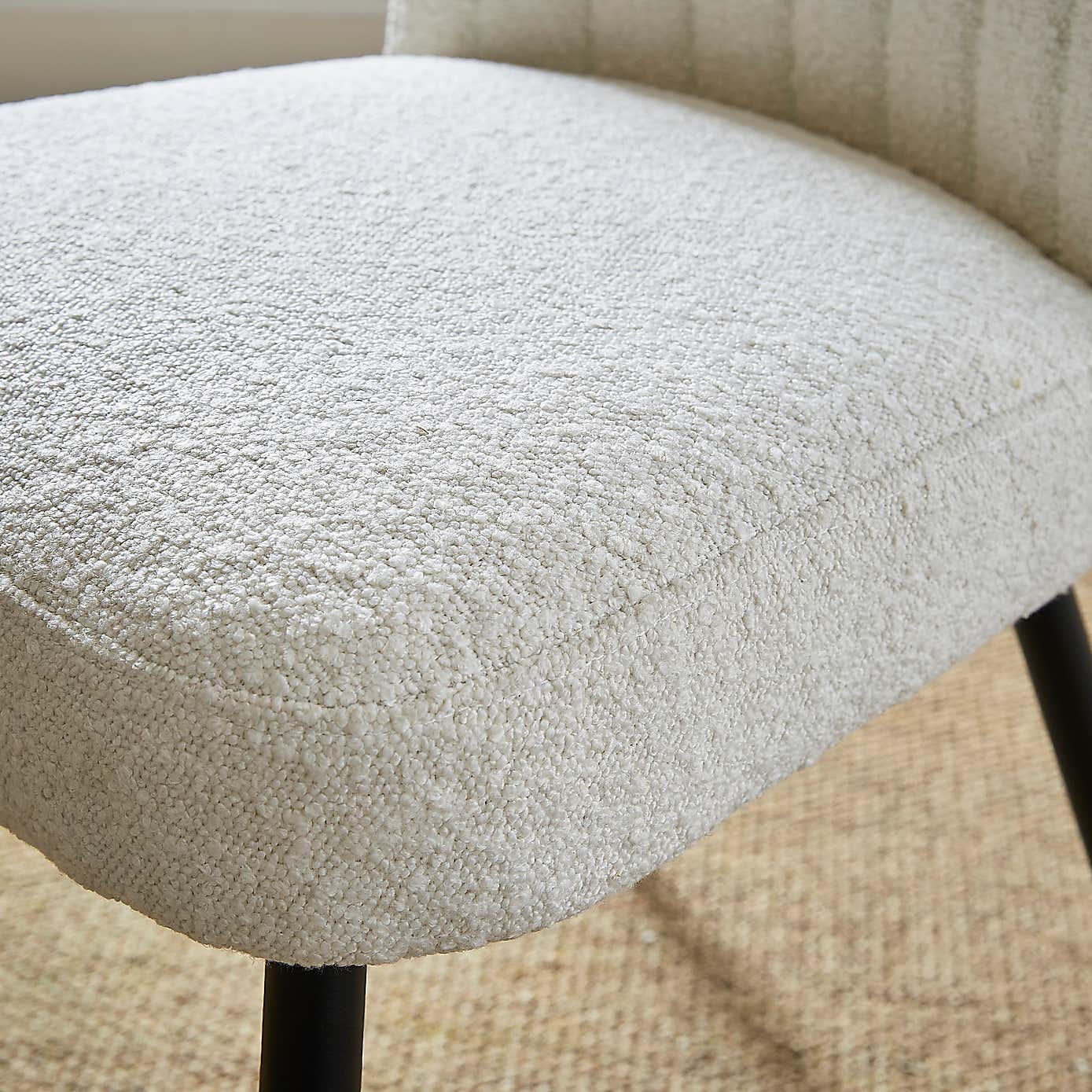 Taylor Dining Chair, Ivory Boucle