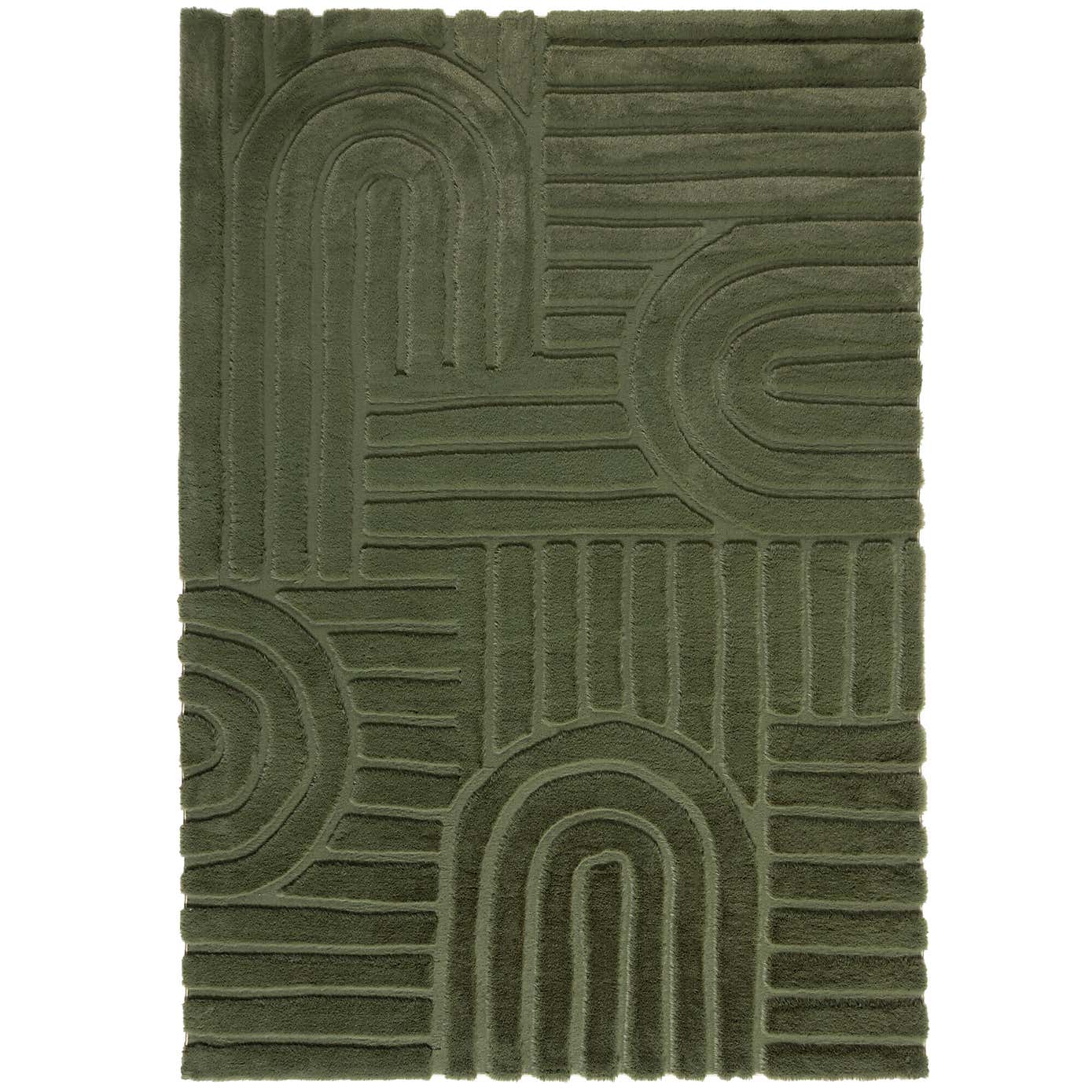Supersoft Lush Geometric Fux Fur Arch Rug