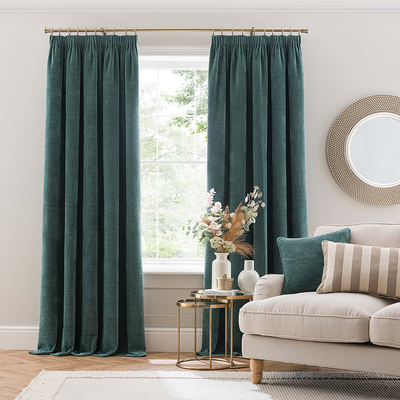 Alayna Chenille Pencil Pleat Curtains
