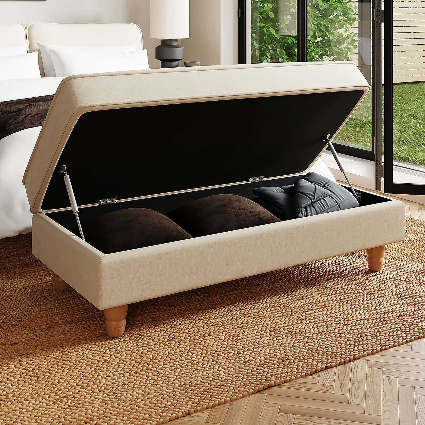 Beatrice Luna Long Footstool with Storage