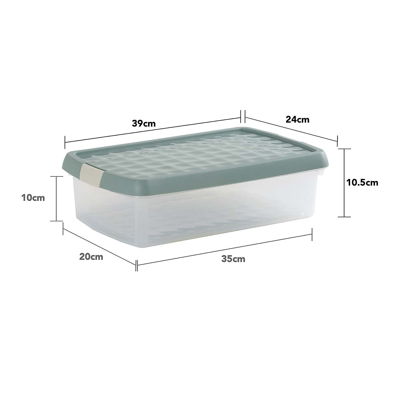 Wham Clip Pack of 4 Rectangle Storage Boxes With Lids