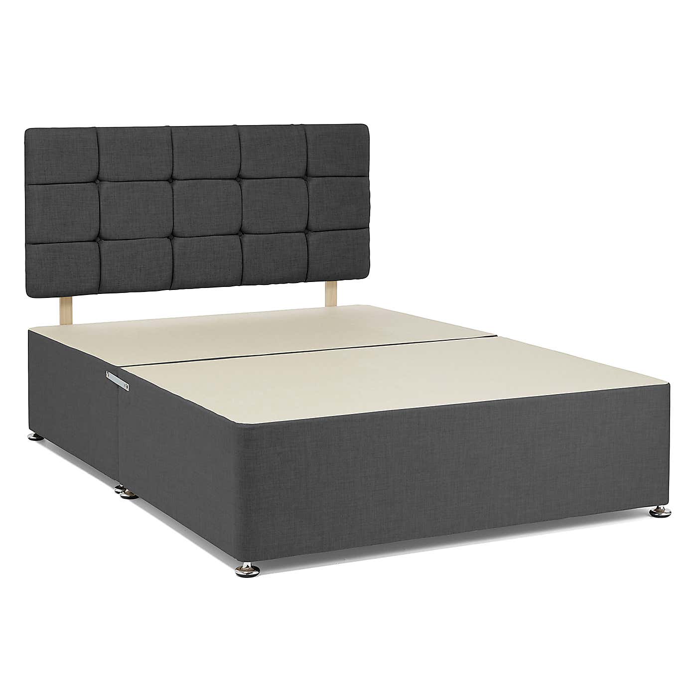 Universal Linen Divan Base with Headboard