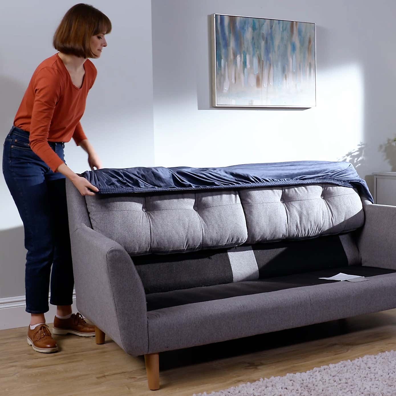 Isla Midnight Blue Three Seater Cover