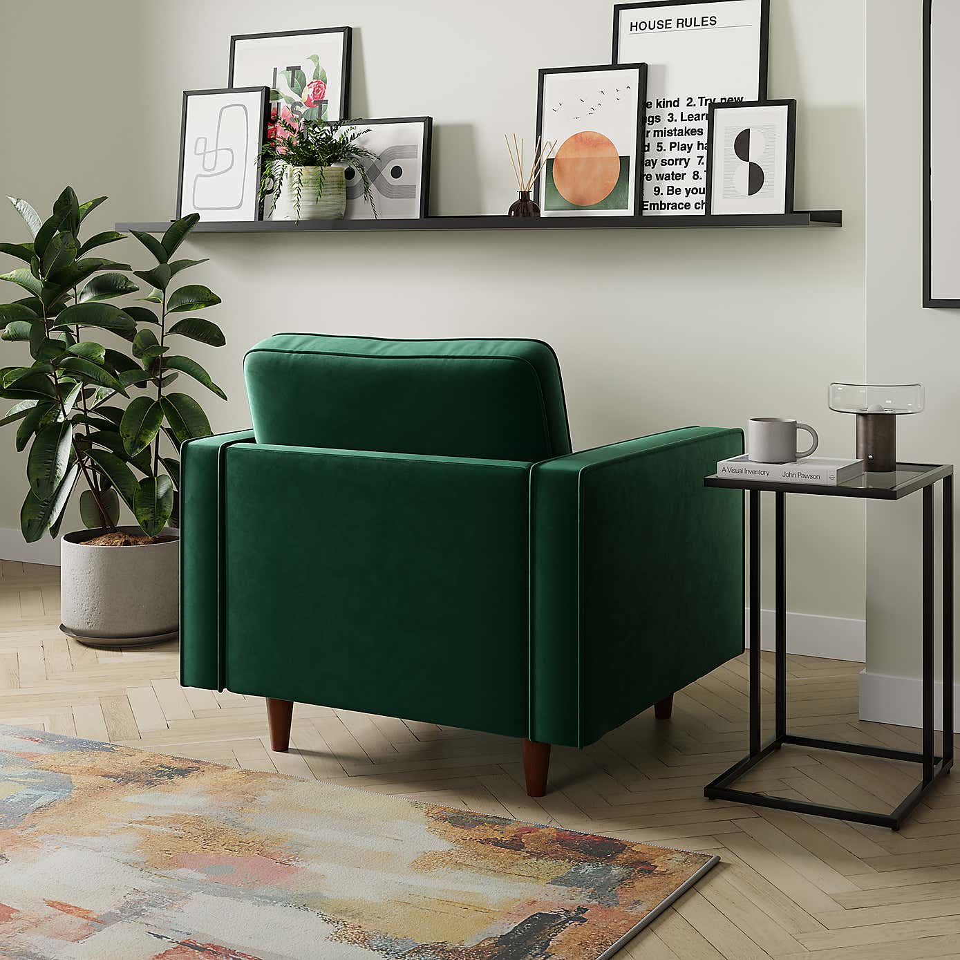 Zoe Plain Velvet Armchair