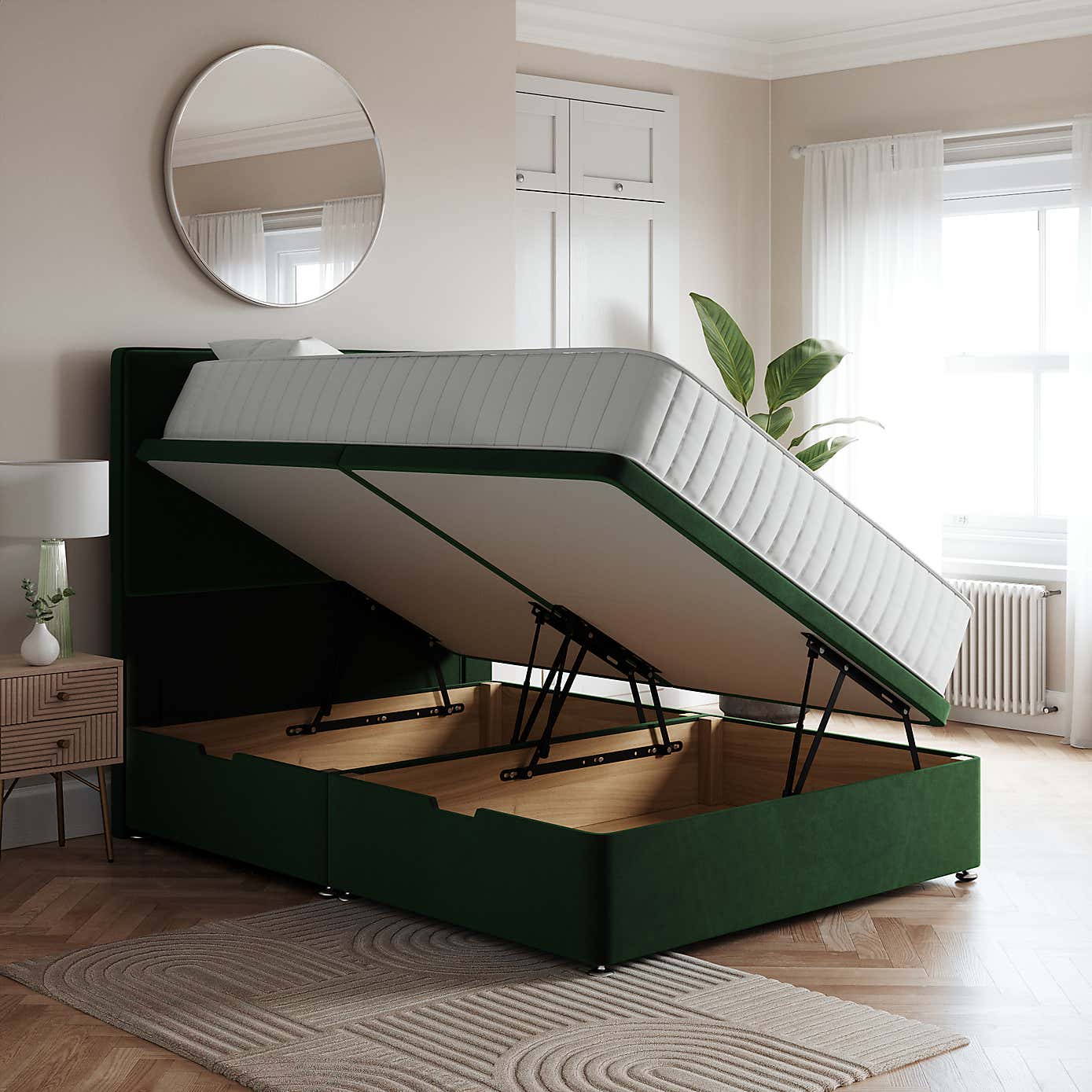 Side Velvet Ottoman Base