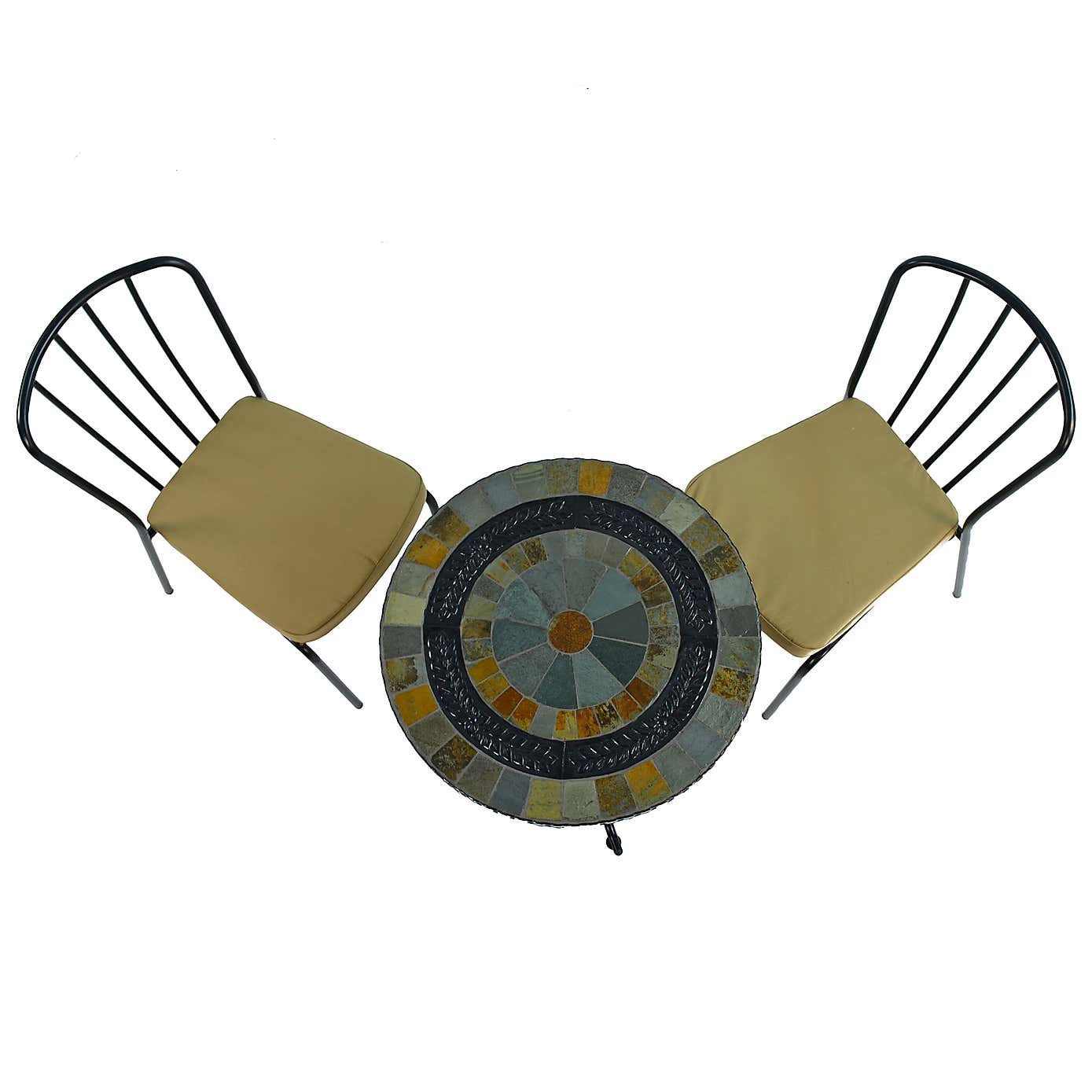 Virginia 60cm Bistro Table Set with 2 Milton Chairs