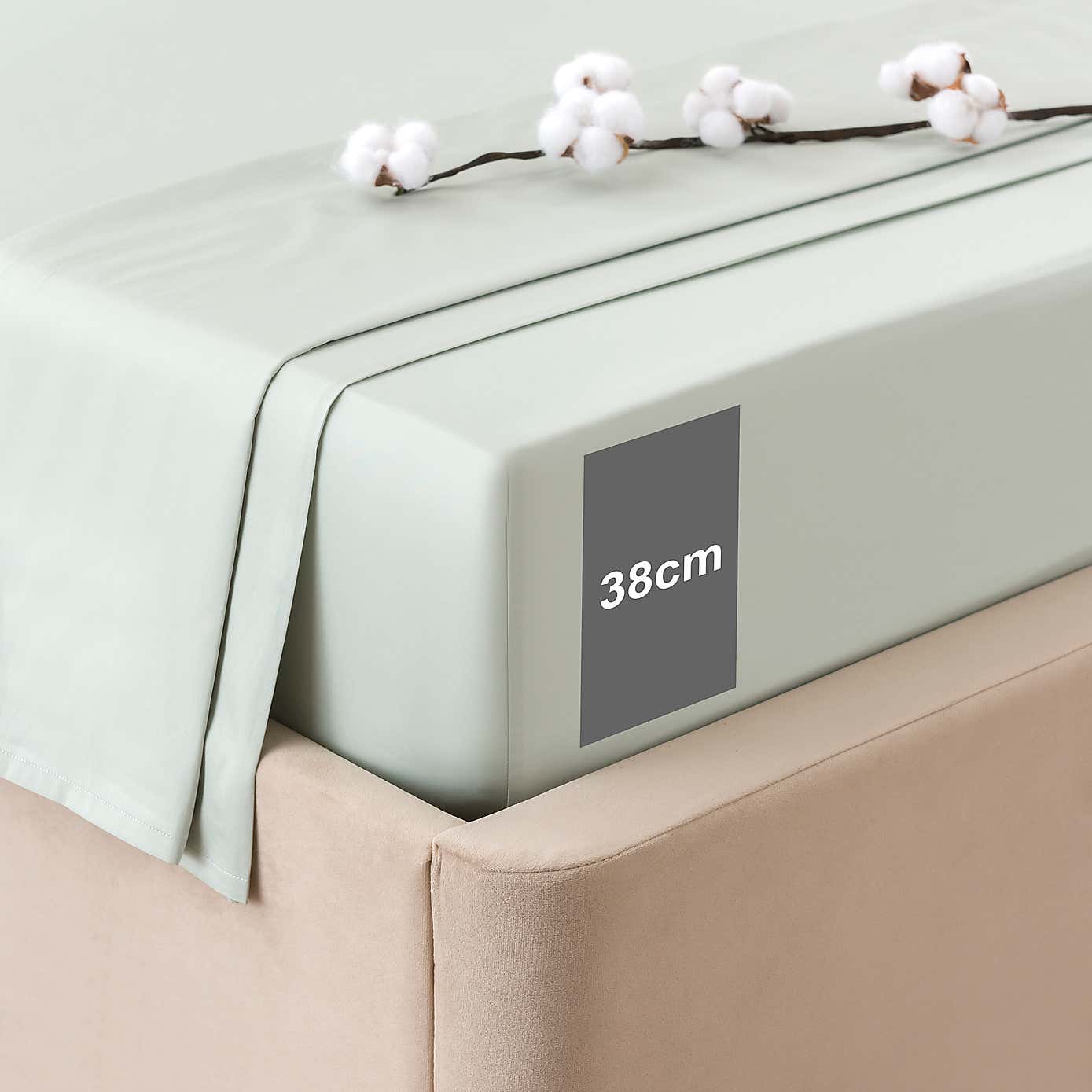 Dorma 300 Thread Count 100% Cotton Sateen Plain Fitted Sheet