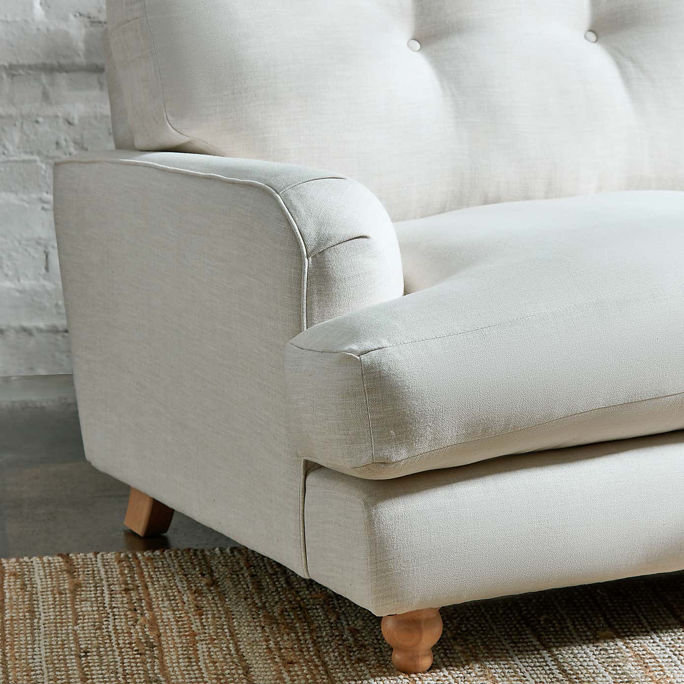 Martha Faux Linen Snuggle Chair