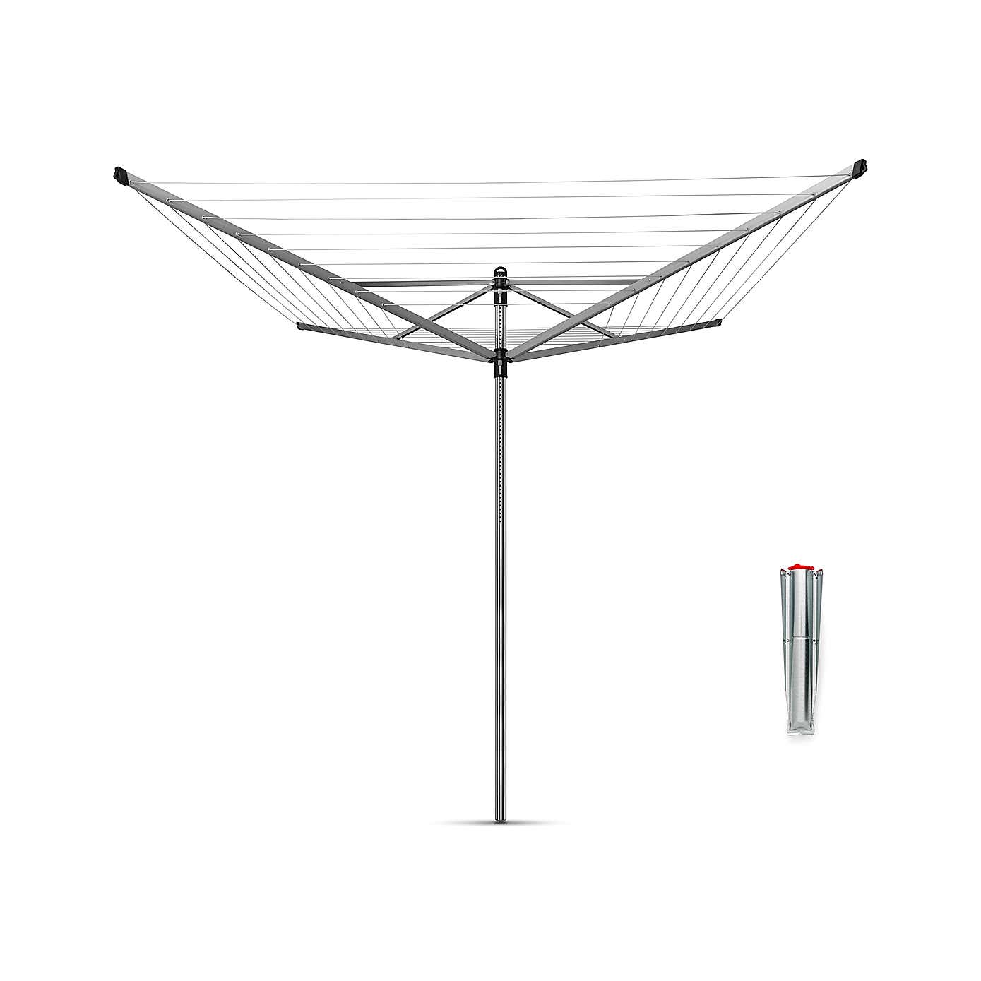 Brabantia 50 Metre 4 Arm Liftomatic Rotary Washing Line with Ground Spike