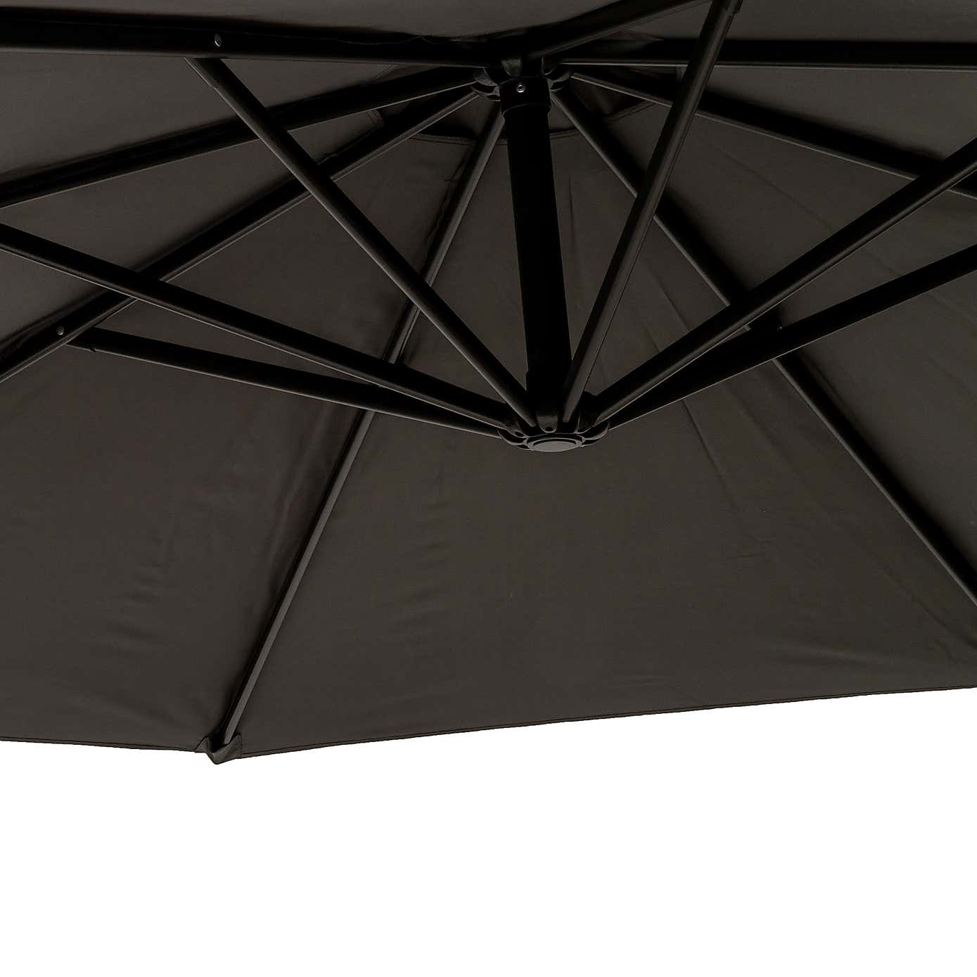 3m Royal Craft Deluxe Pedal Operated Rotational Cantilever Parasol with Cross Stand