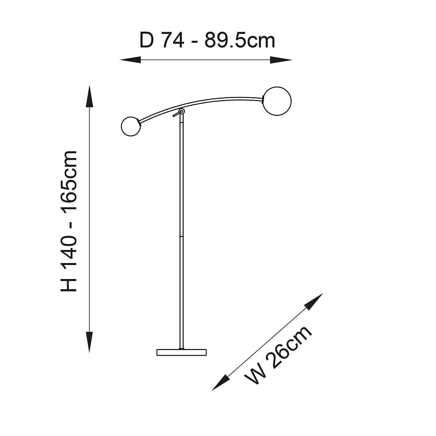 Vogue Nico 2 Light Floor Lamp