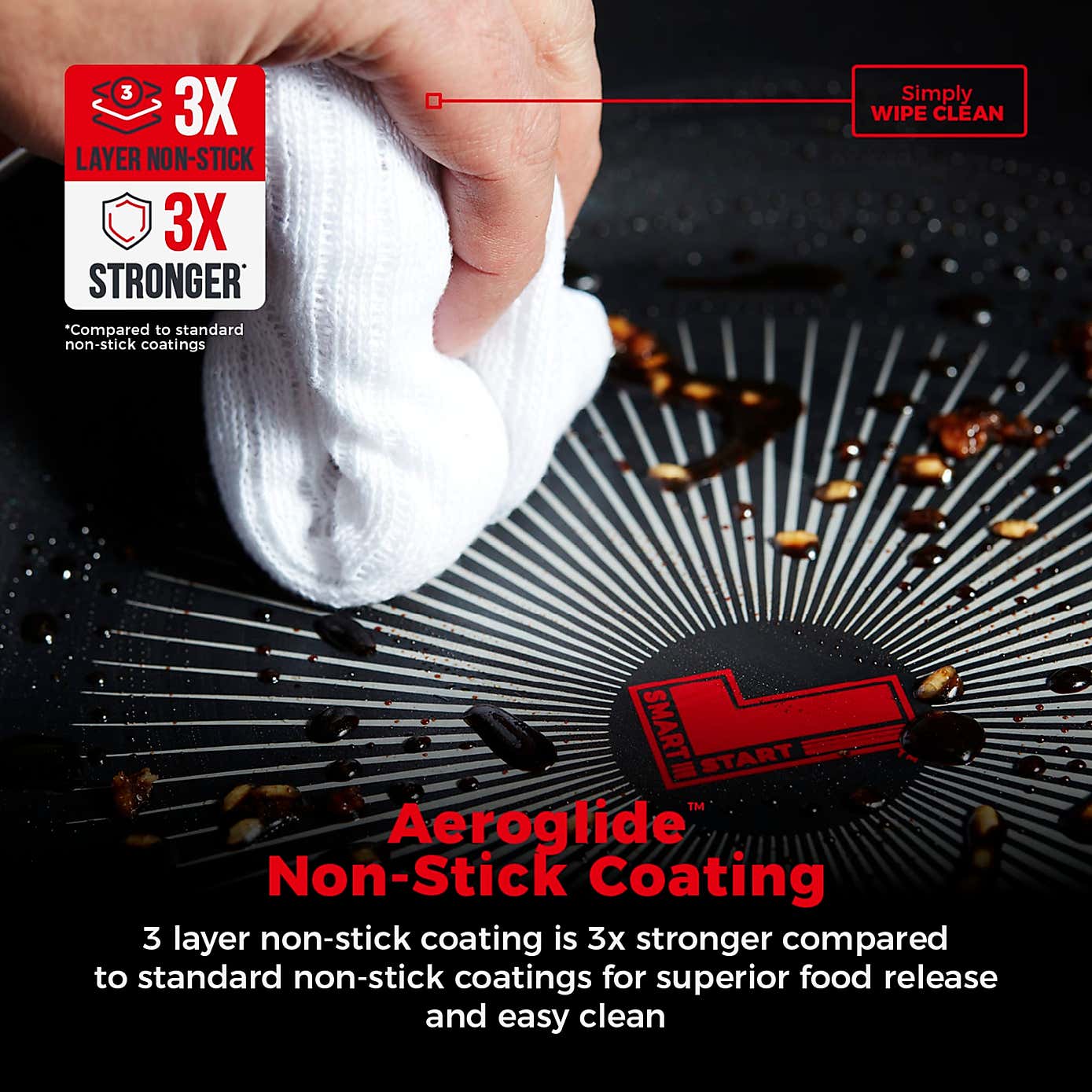 Tower Smart Start Gourmet Non-Stick Aluminium Frying Pan, 32cm