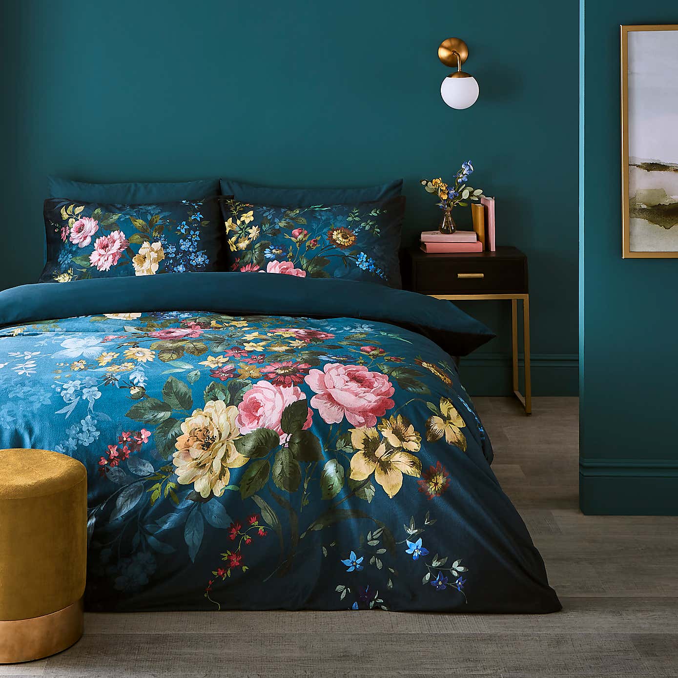 Arabella Blue Floral Duvet Cover & Pillowcase Set