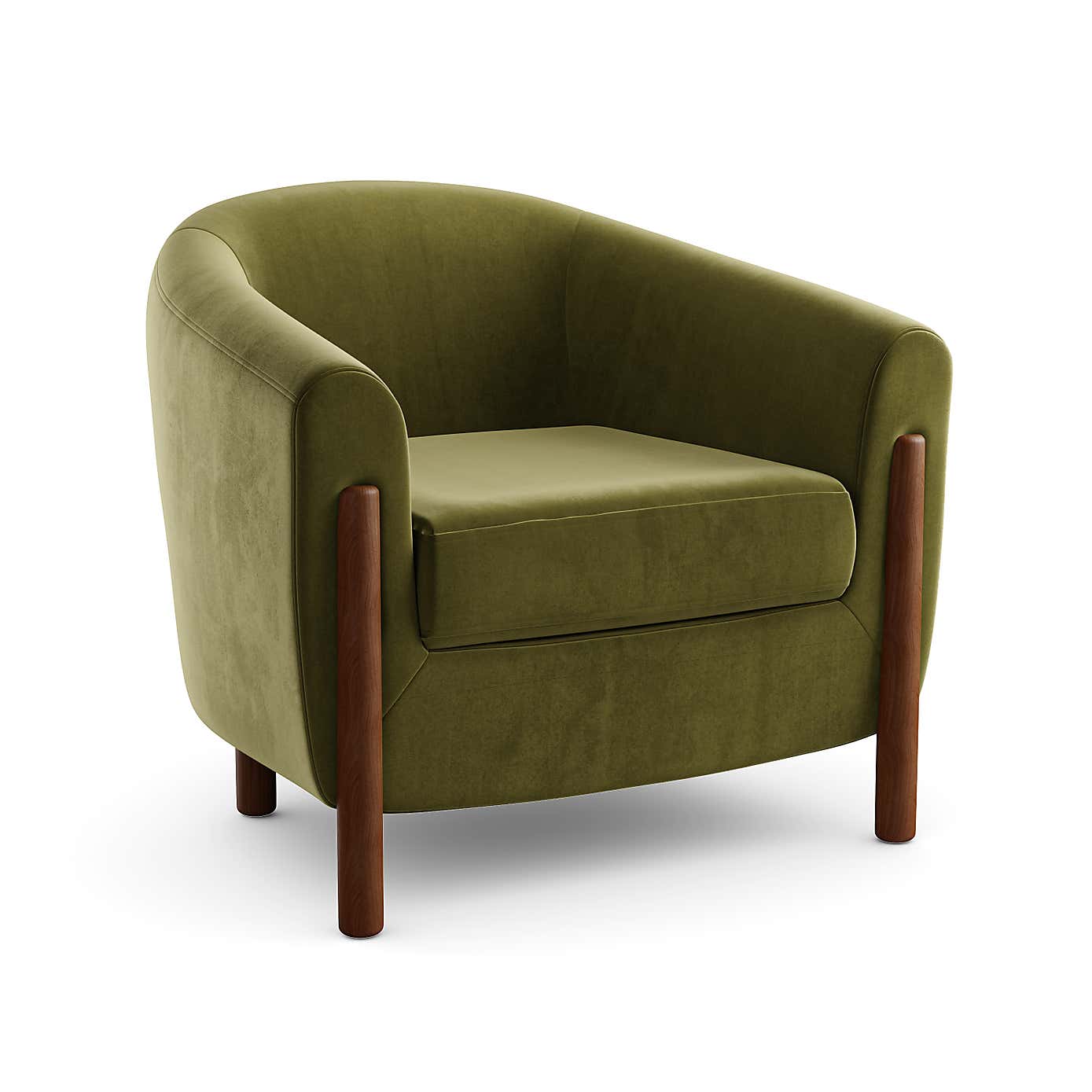 Polly Velvet Wooden Arm Tub Chair