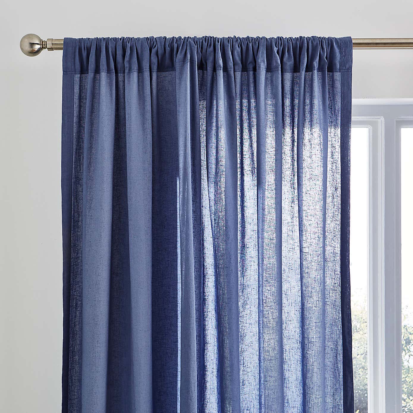 Cotton Linen Slot Top Voile Curtains