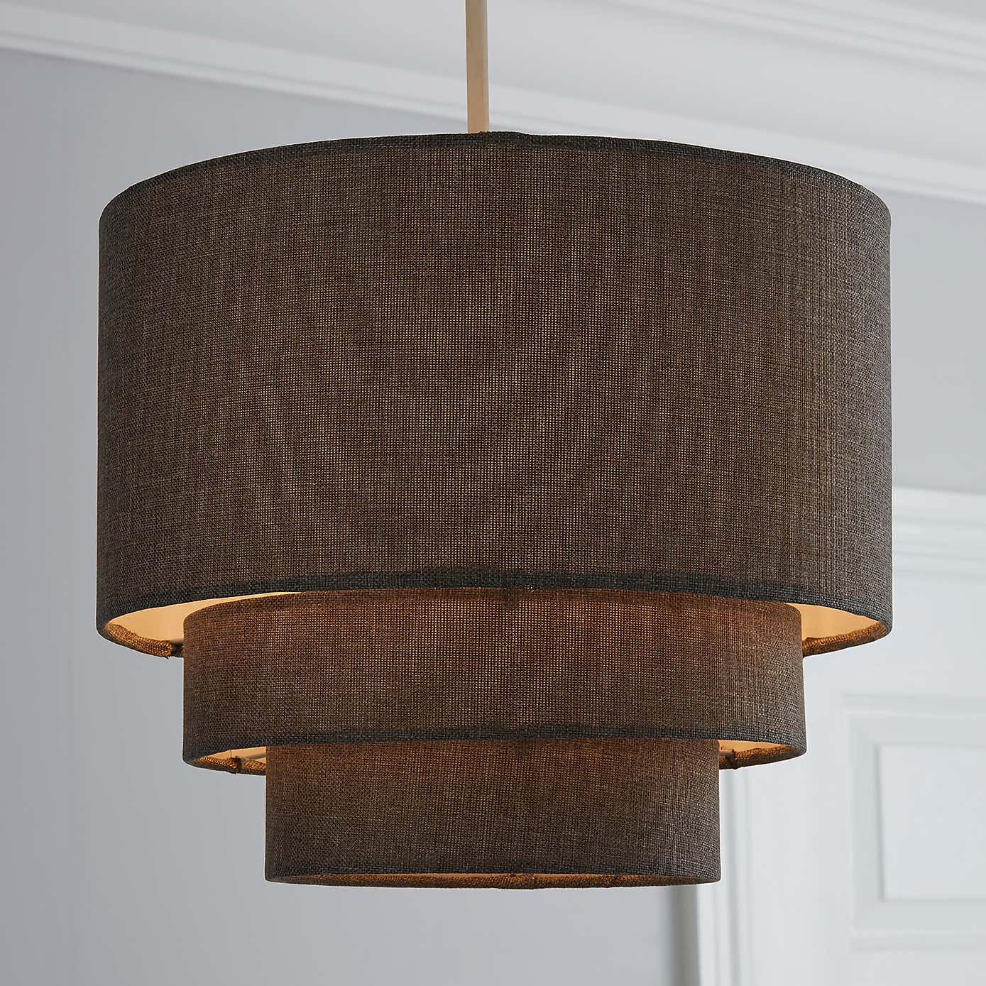 Henna 35cm Faux Linen 3 Tier Grey Shade