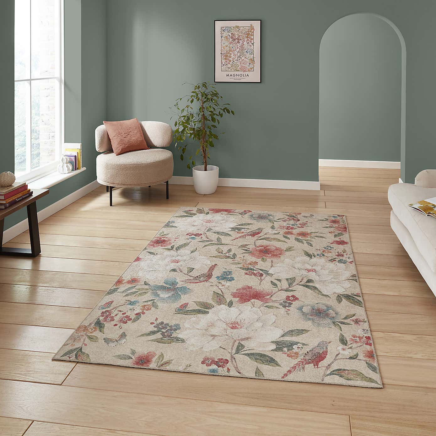 Catherine Lansfield Pipa Floral Rug