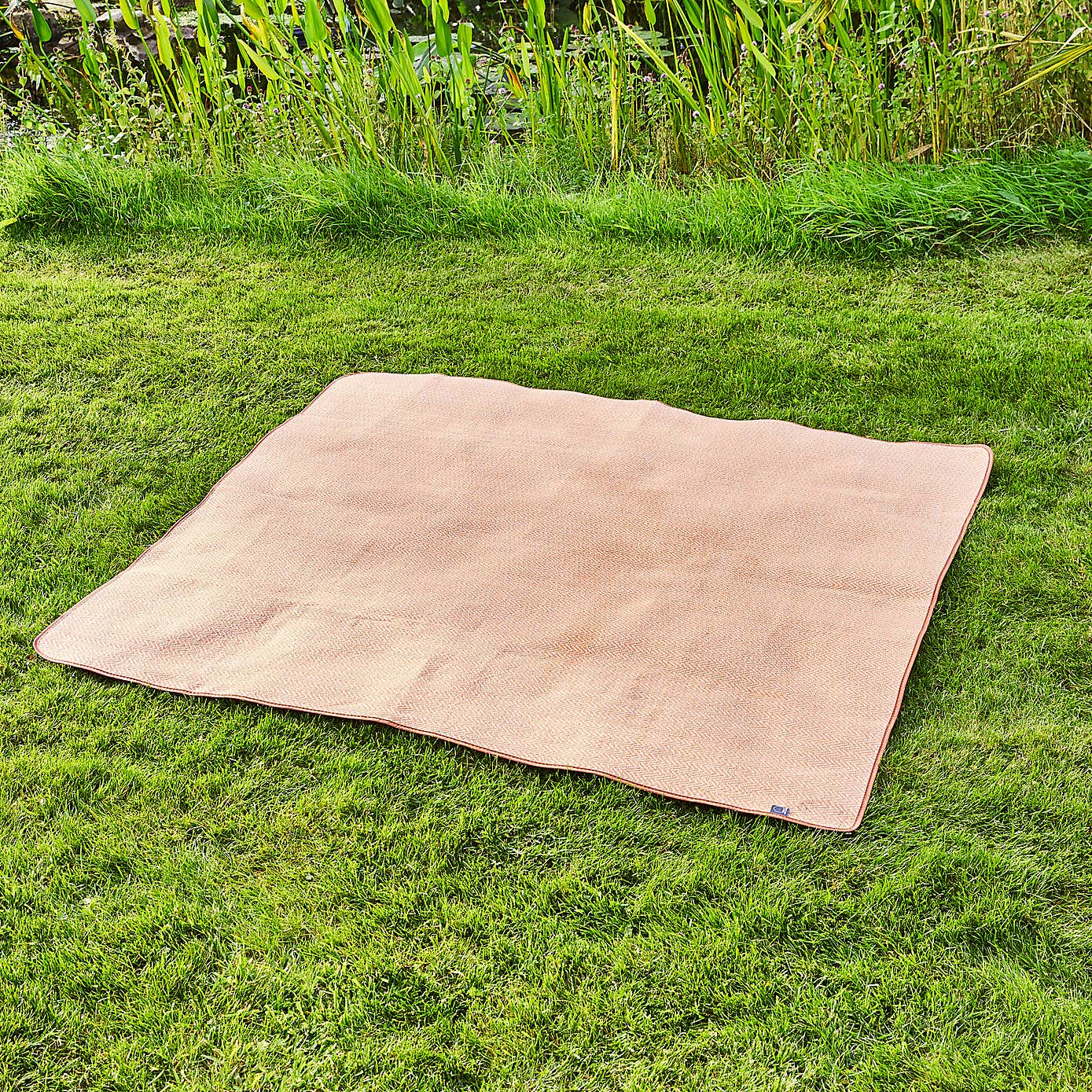 Woven Effect Orange Picnic Blanket