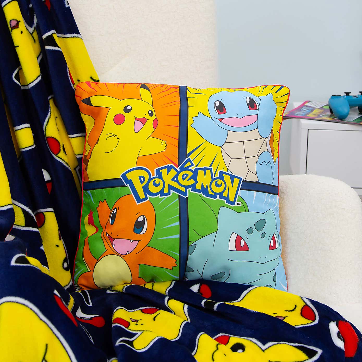 Pokemon Retro Reversible Square Cushion