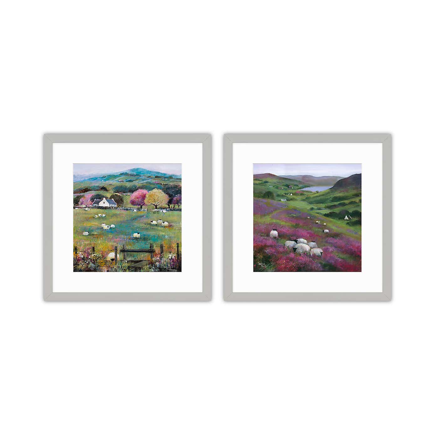 Set of 2 Heather Sheep Framed Prints