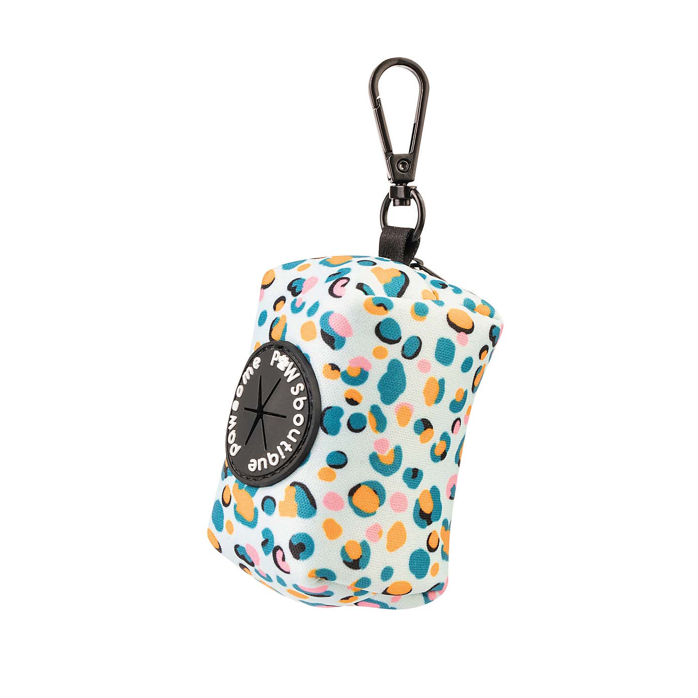 Blue Leopard Poo Bag Holder & Bow Tie Set