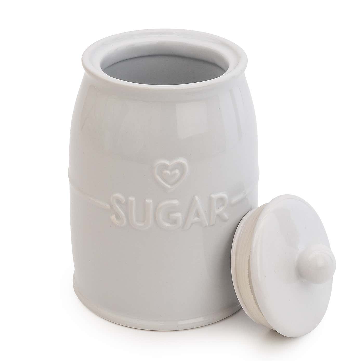 White Hearts Tea Canister