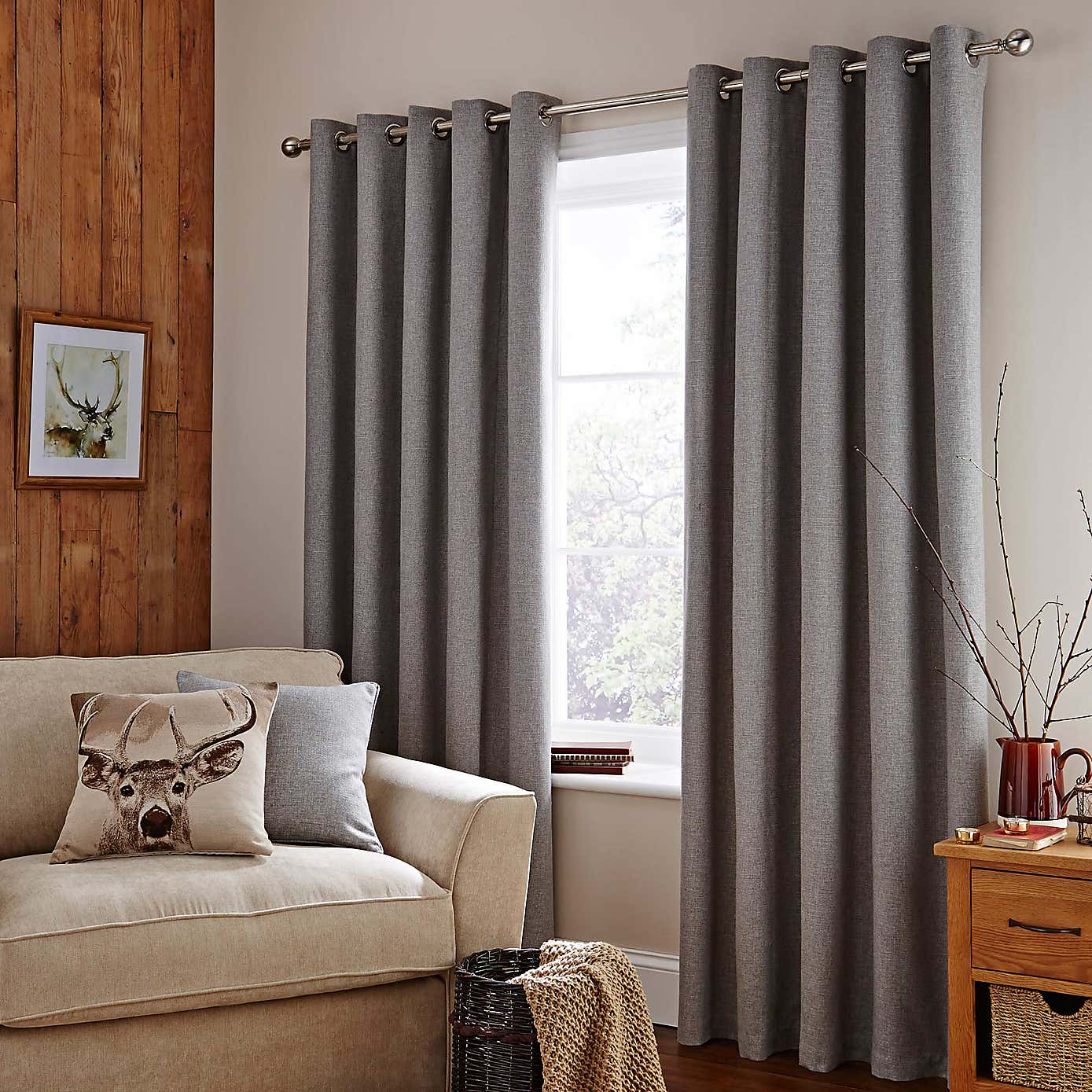 Jennings Natural Thermal Eyelet Curtains