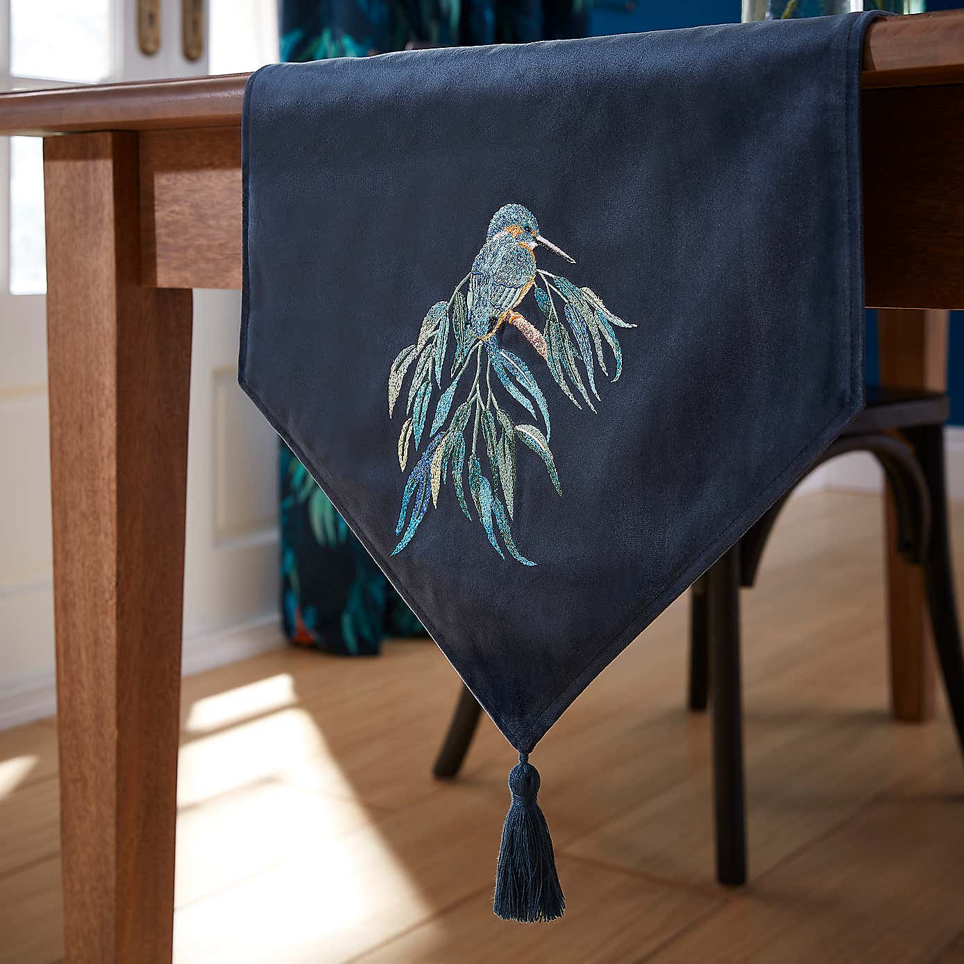 Kingfisher V-Shaped Table Runner