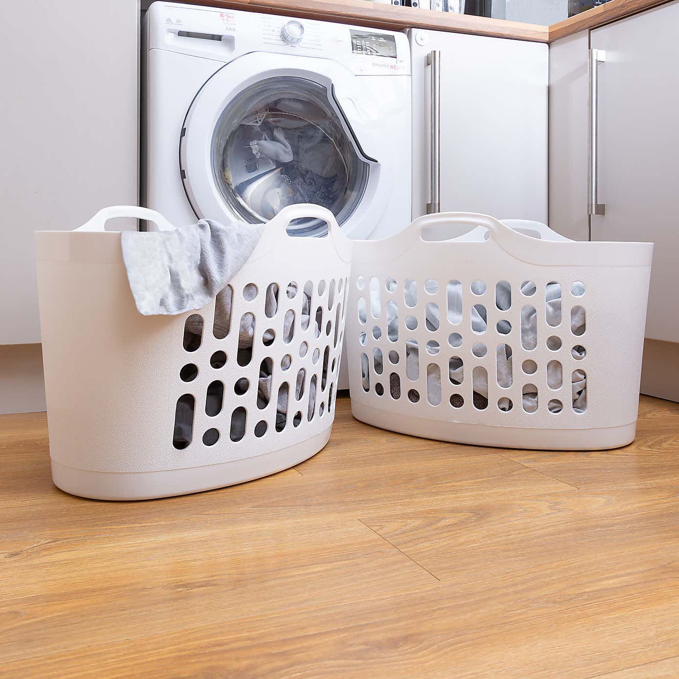 Wham 50L Set of 2 Plastic Flexi Laundry Baskets