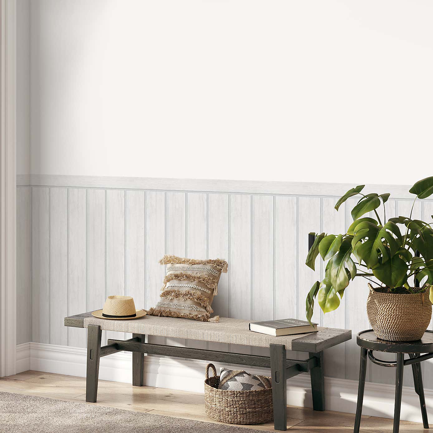 Tongue and Groove Panel Wallpaper