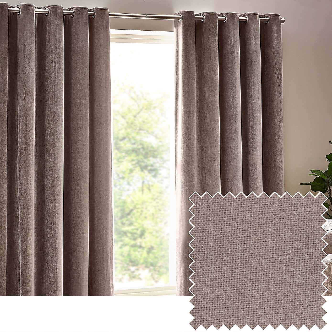 Yard Heavy Chenille Eyelet Curtains