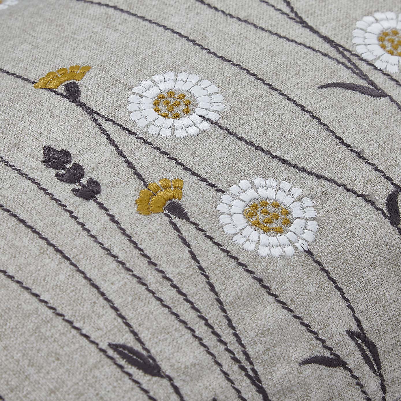Scandi Floral Grey Cushion Cover