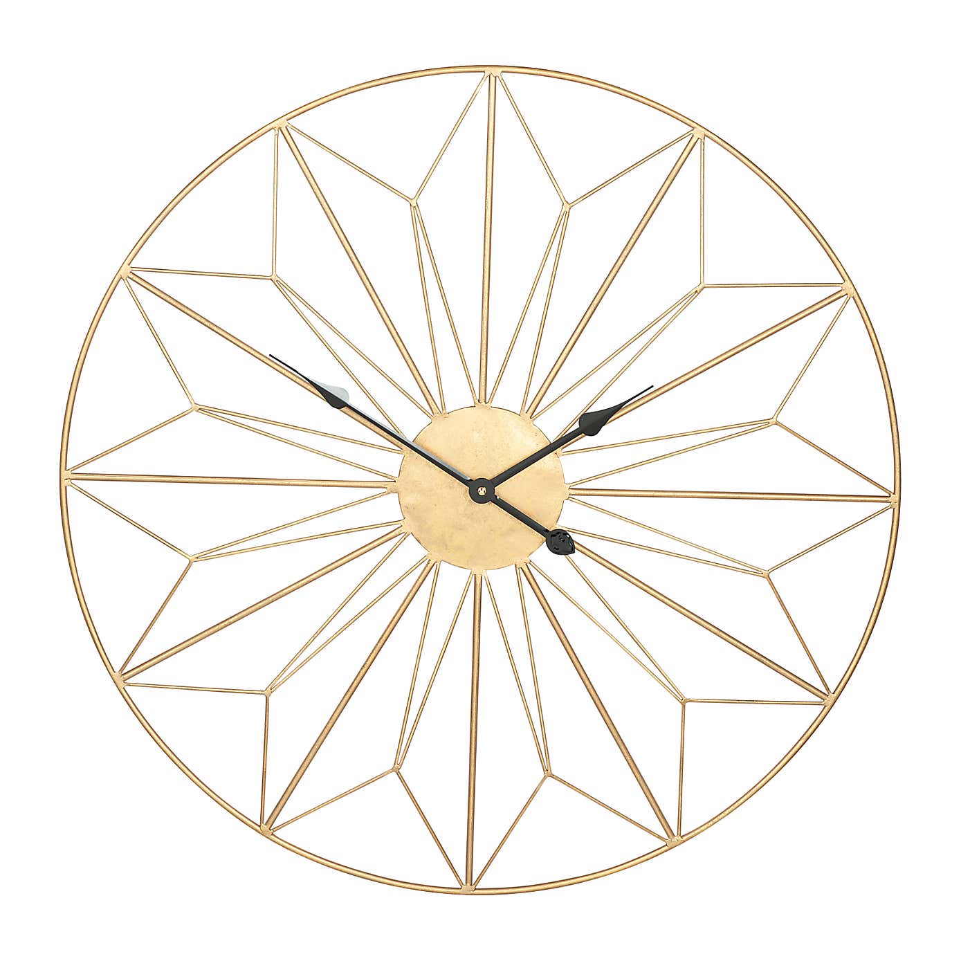 Antique Gold Geo Design Wall Clock 77cm