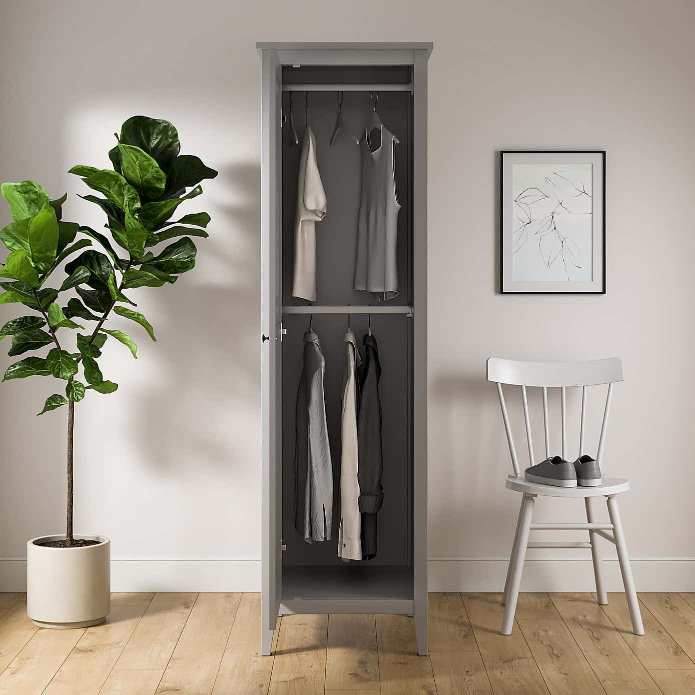 Lynton White Single Wardrobe