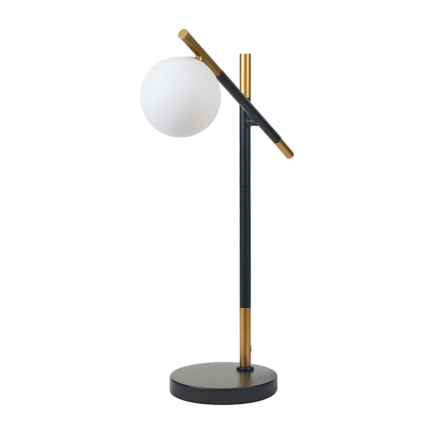 Wanda White Orb and Black Metal Table Lamp