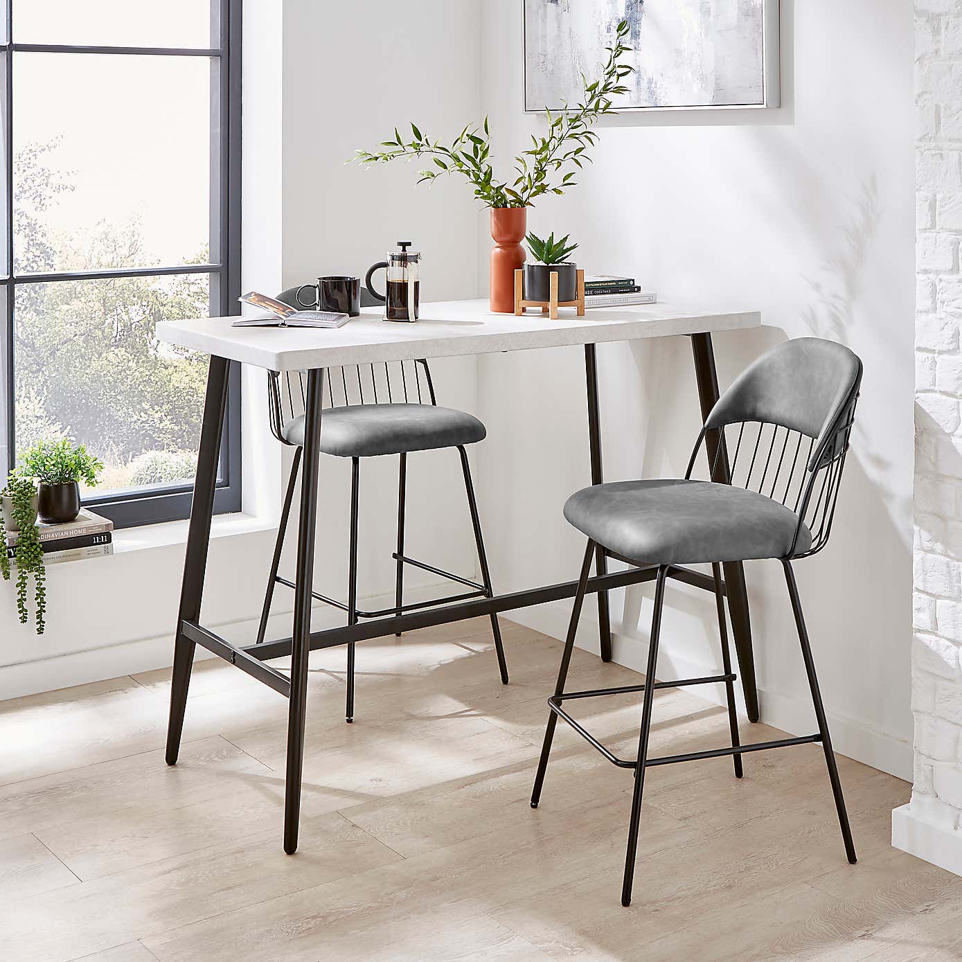 Marcela Faux Leather Bar Stool, Tan