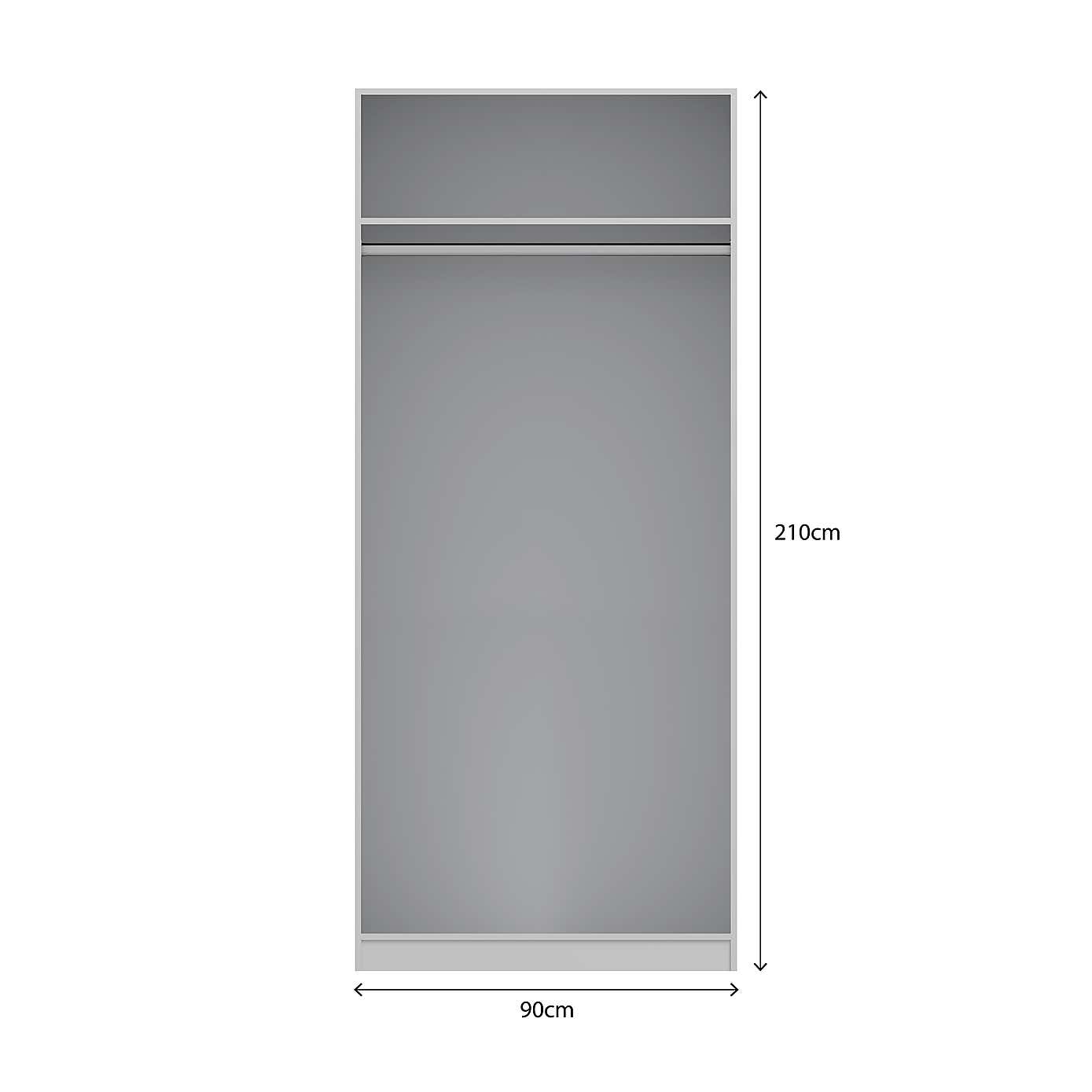 Sudbury Double Wardrobe, White and Grey